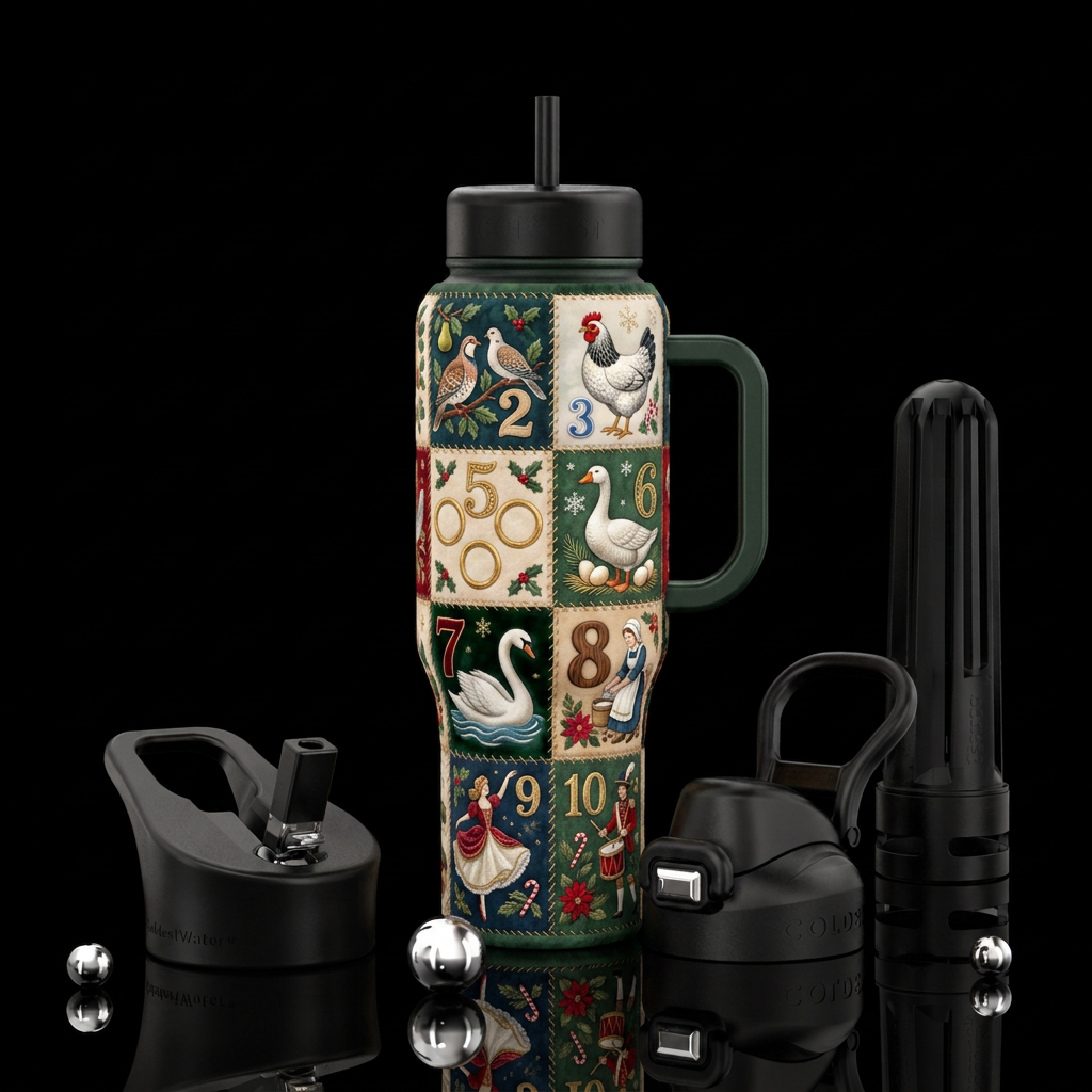 Twelve Treasures water bottle design