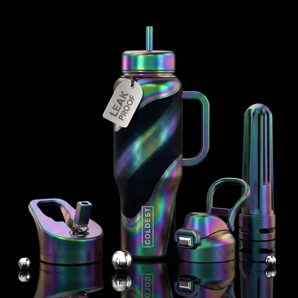 Magnetic Iridescence water bottle design