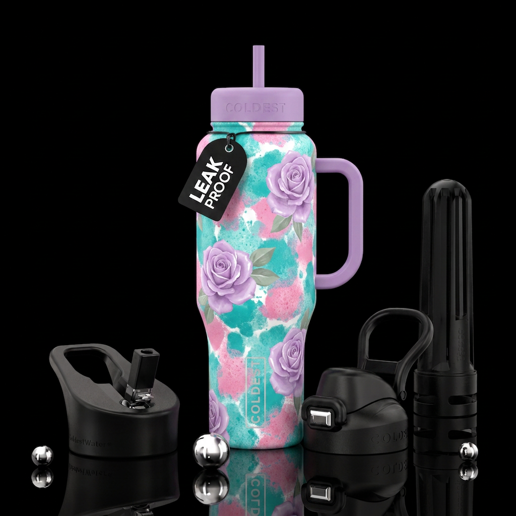 Lilac Splash water bottle design