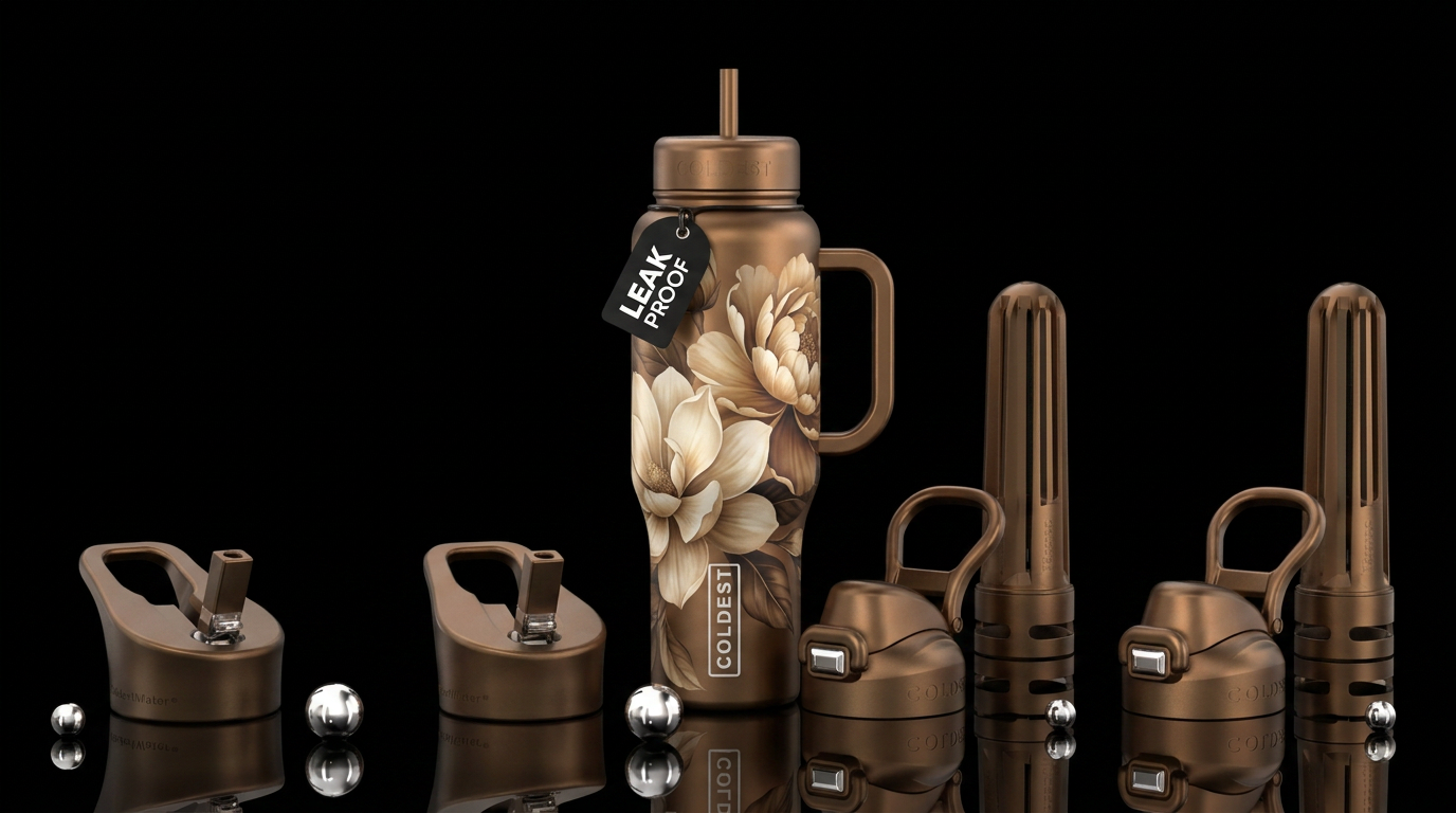 Bronzed Ivory Garden water bottle design