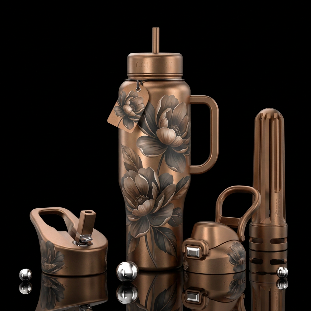 Sepia Bloom water bottle design