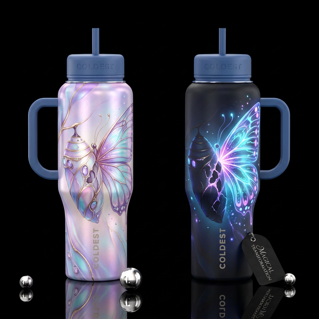 Glowie Transformation water bottle design
