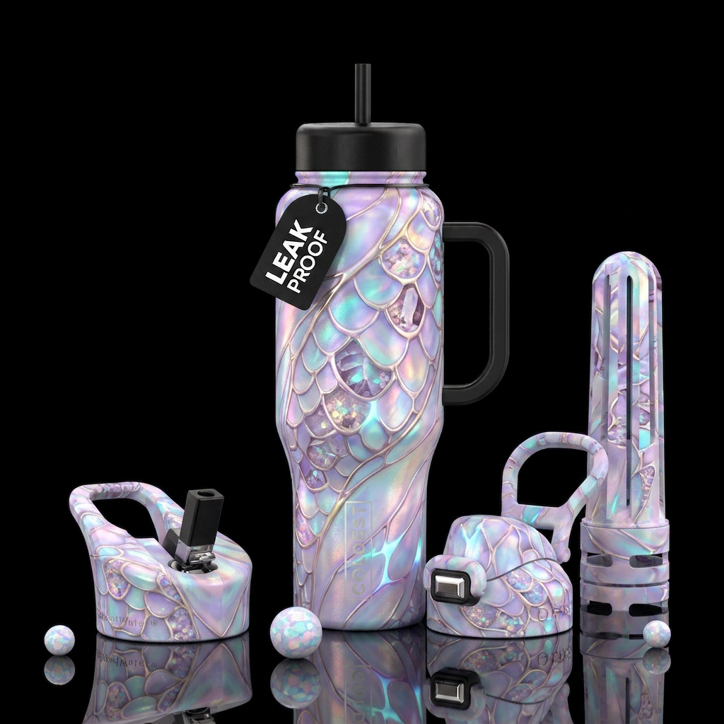 Luminous Chrysalis water bottle design