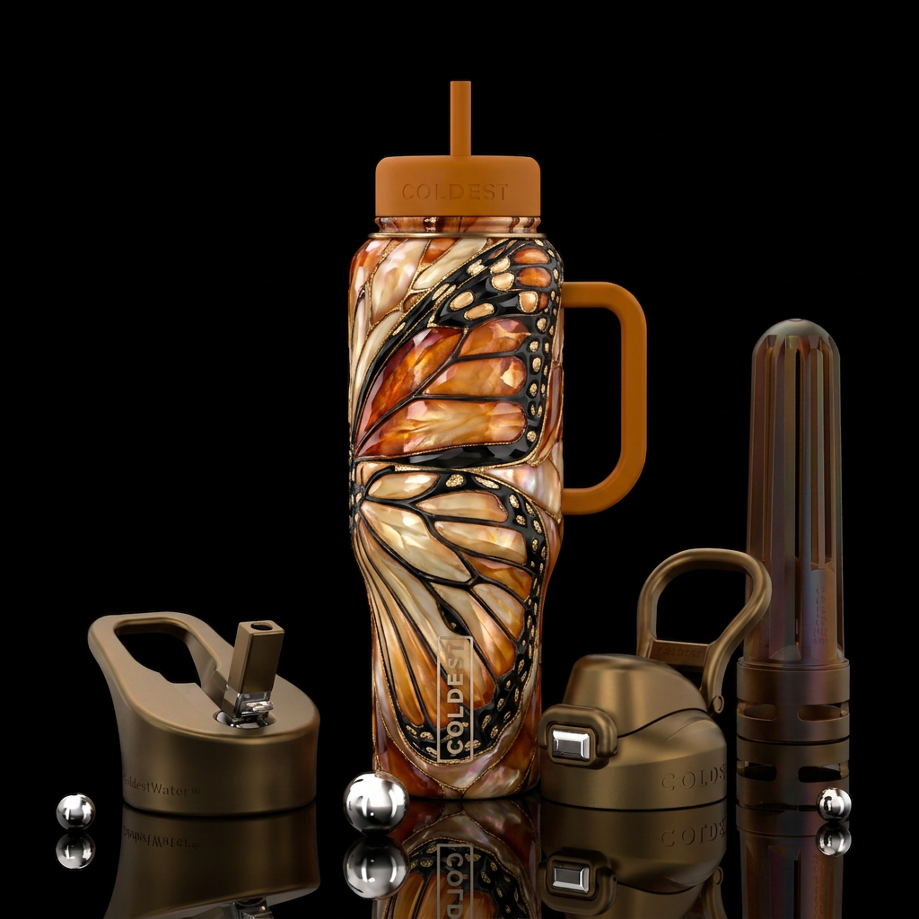 The Monarch water bottle design