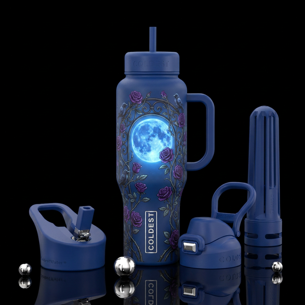 Midnight Rose water bottle design