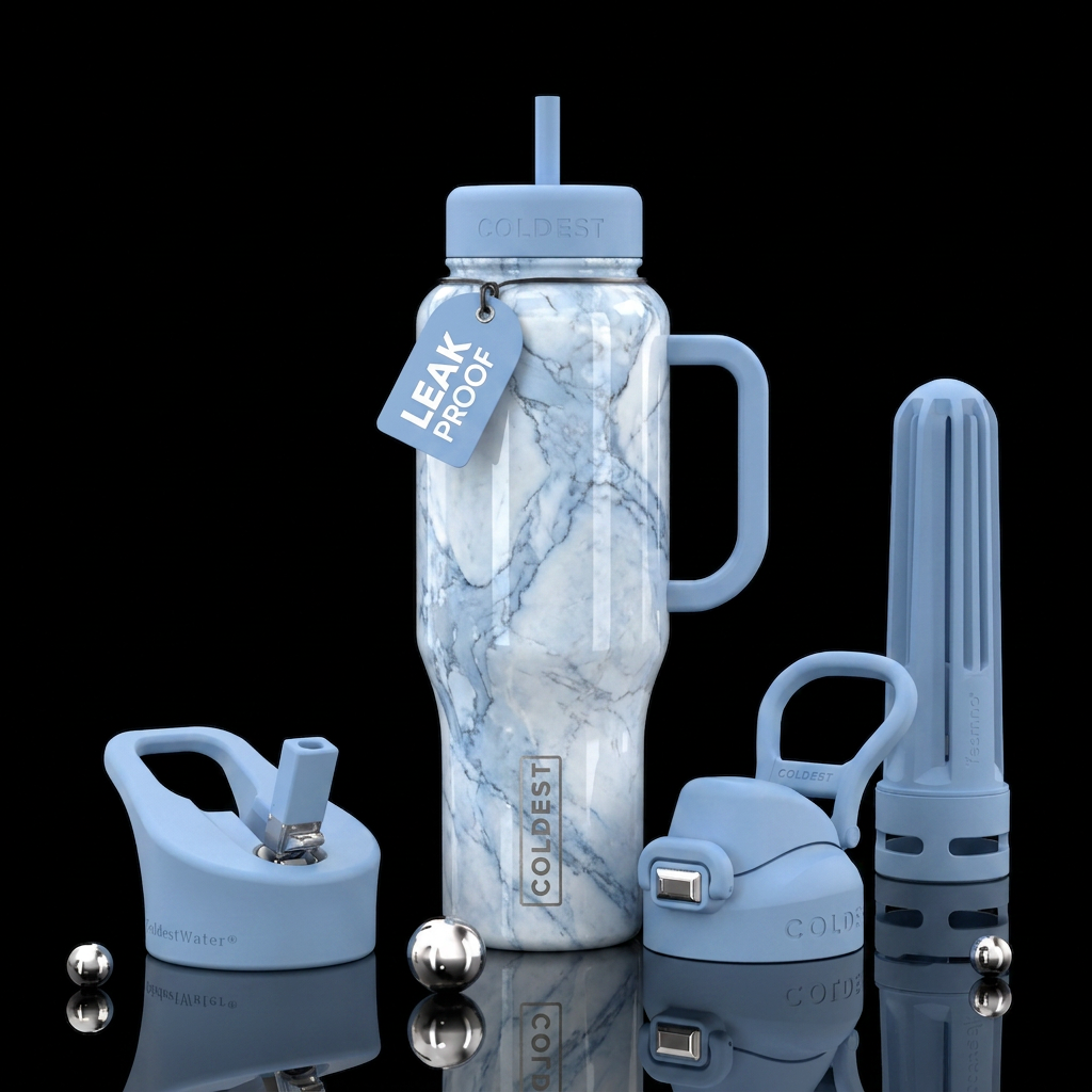 Powdered Marble water bottle design