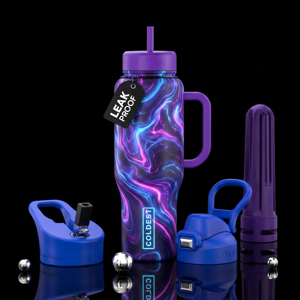 Electric Marble water bottle design