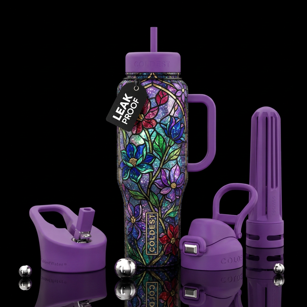 Royal Bloom Mosaic water bottle design