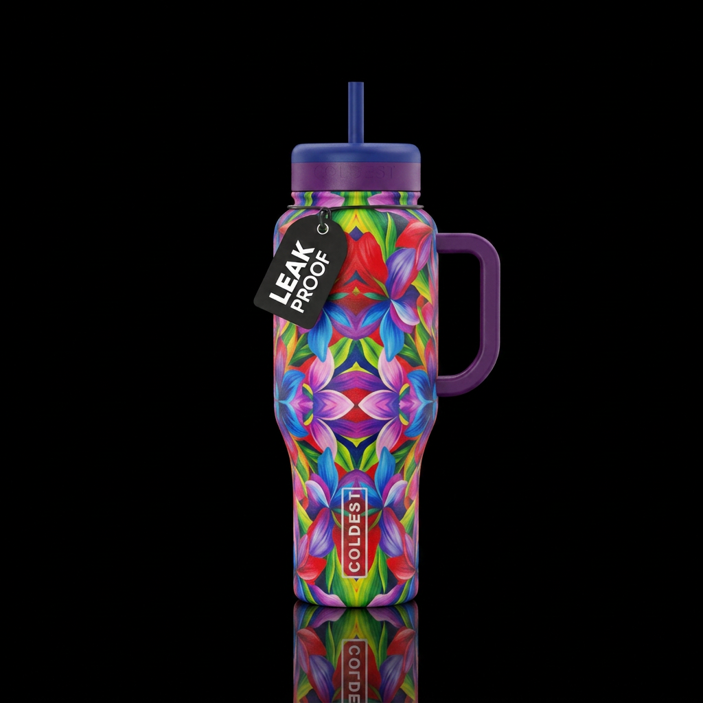 Kaleidoscope Garden 2 water bottle design