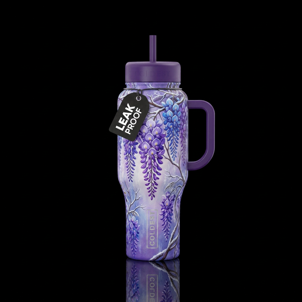Winter Wisteria Garden water bottle design