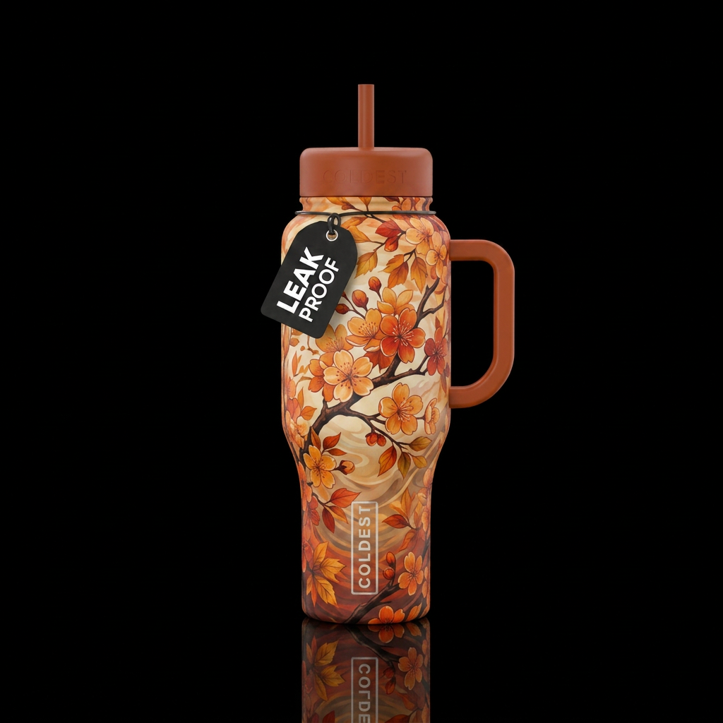 Autumn Sakura water bottle design