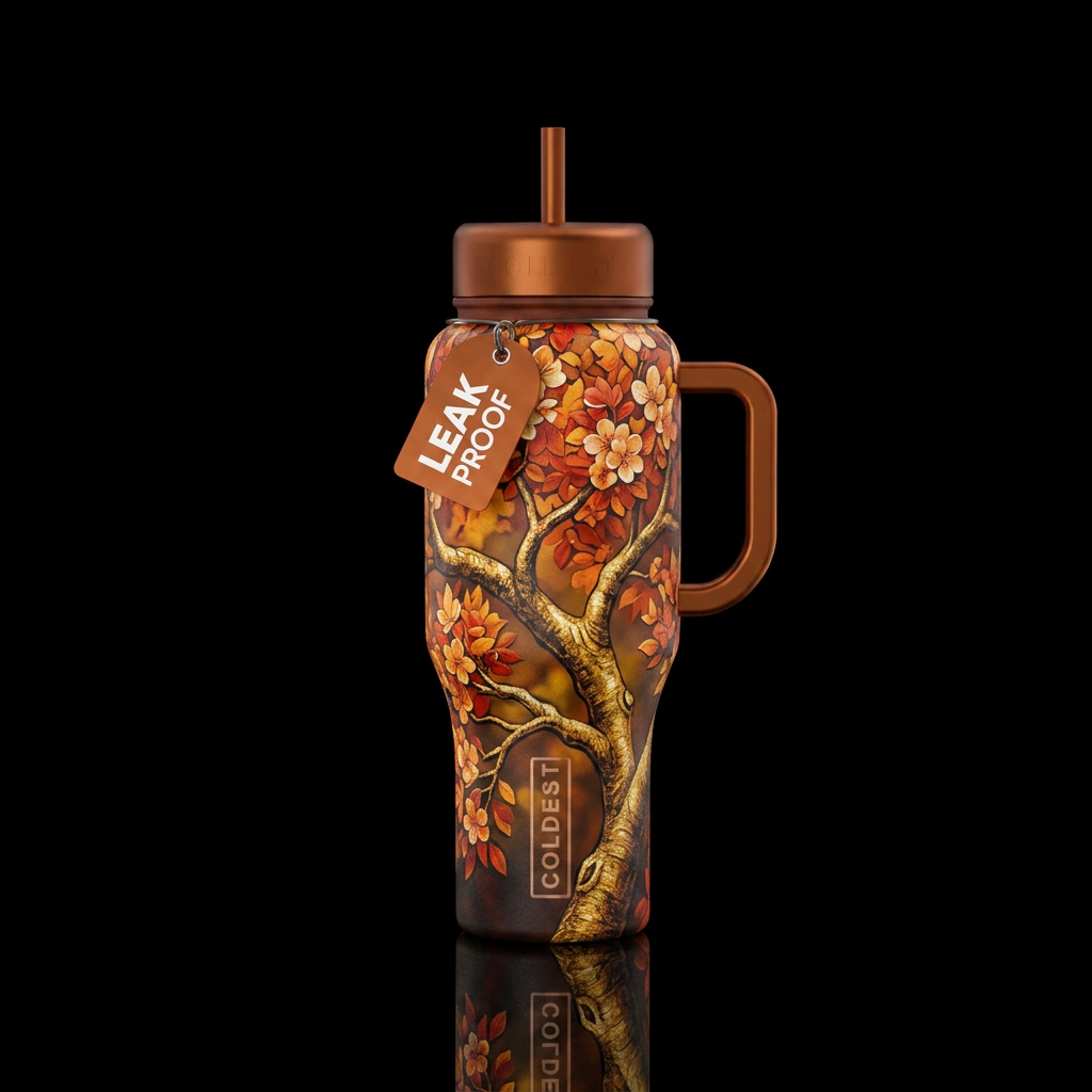 Autumn Sakura water bottle design