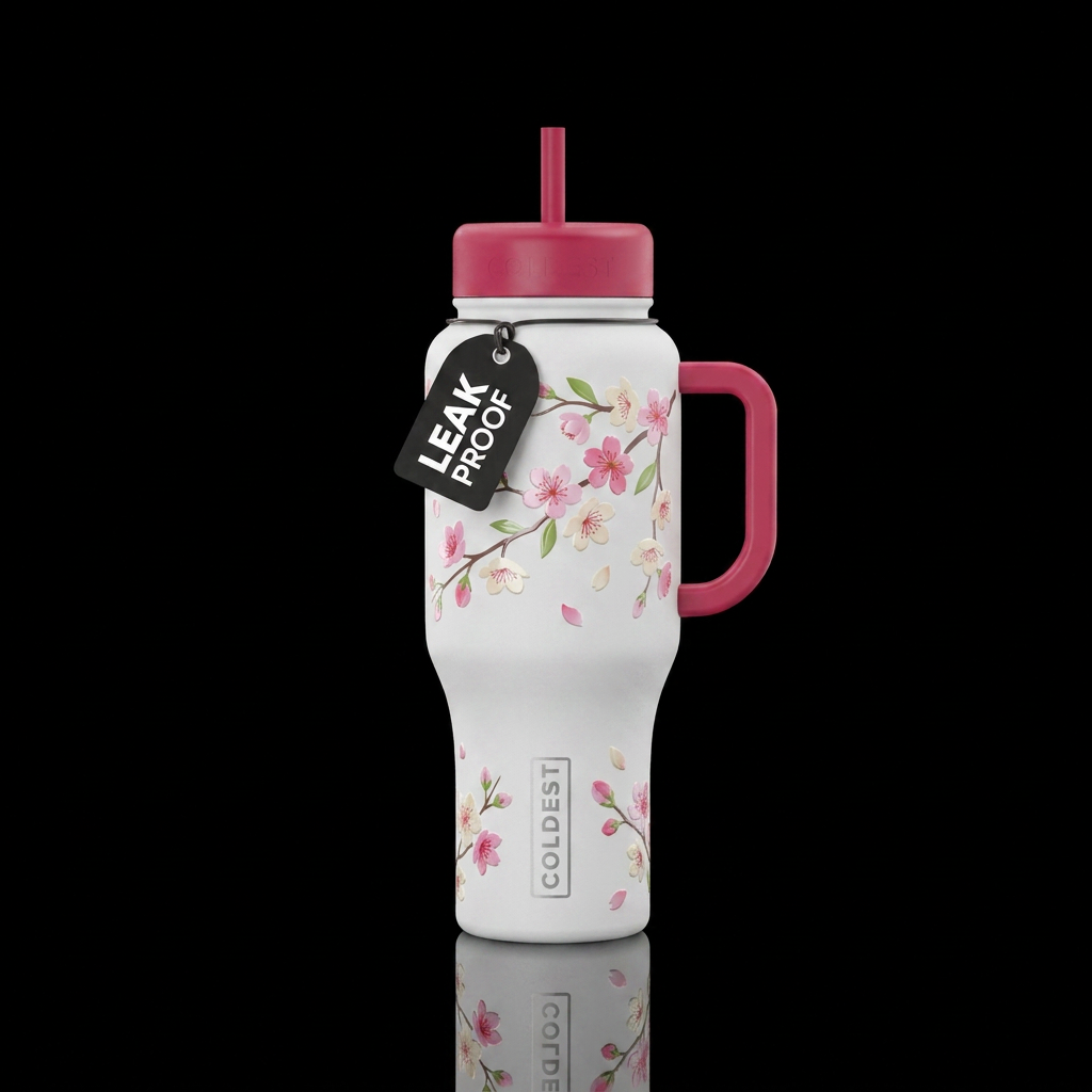 Spring blossoms water bottle design