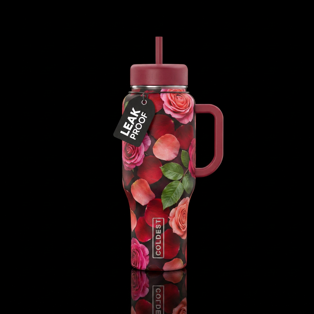 Rose Petal Tea water bottle design