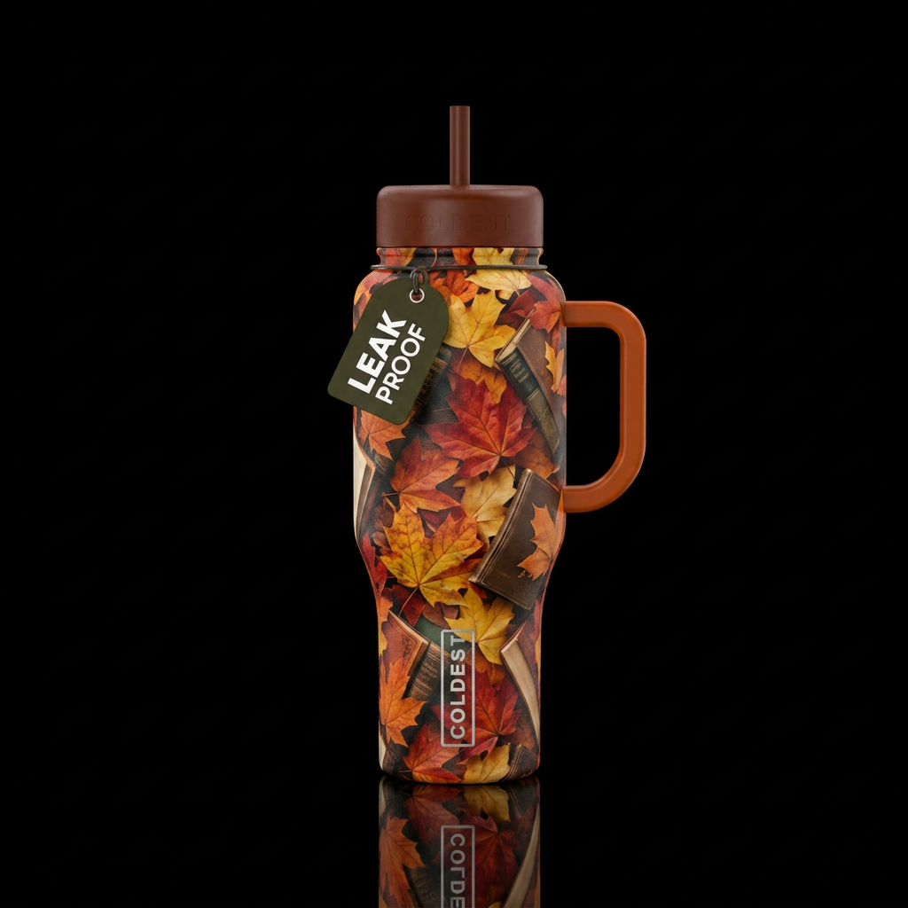 Fall For Reading water bottle design