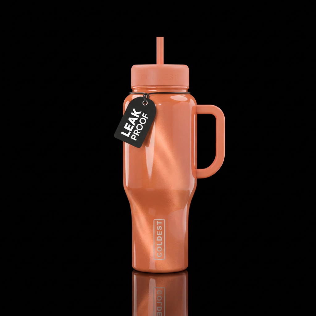 Orange cat eye water bottle design