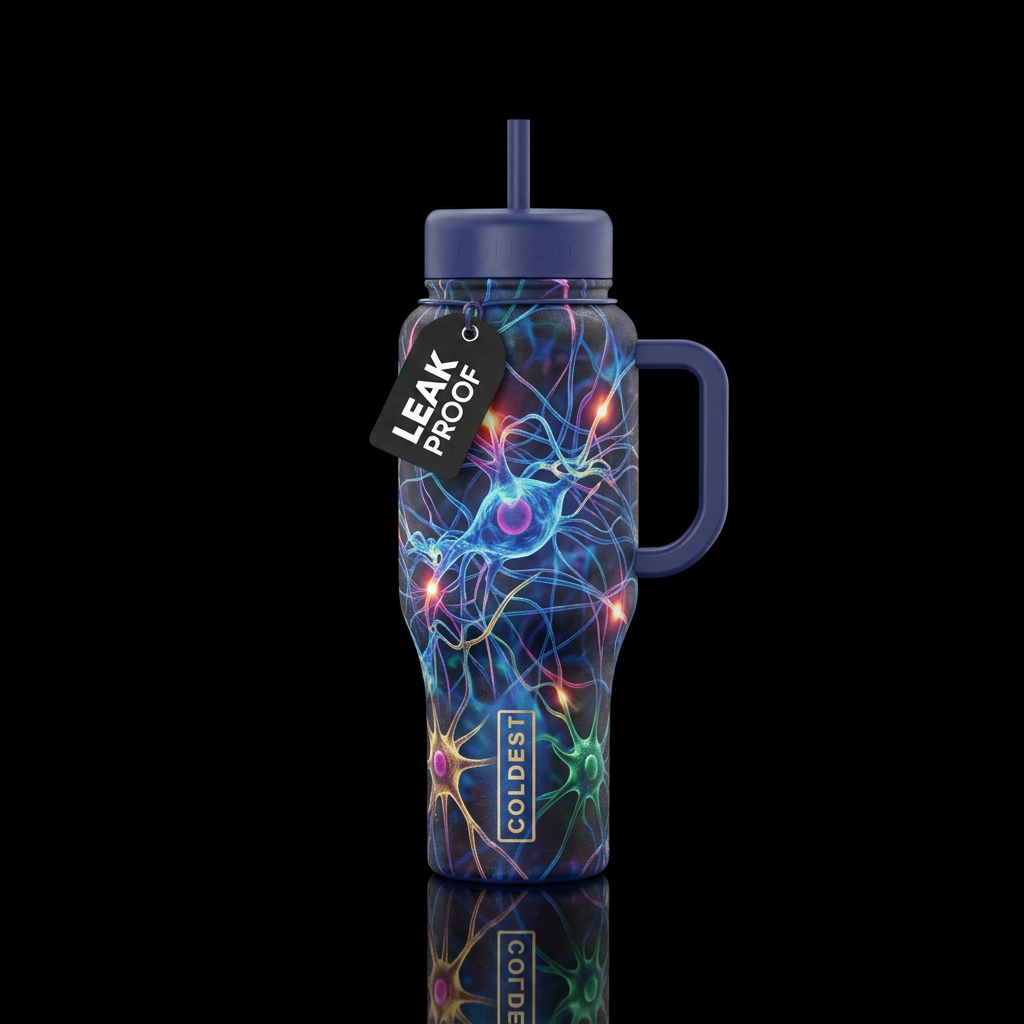 A beautiful mind water bottle design