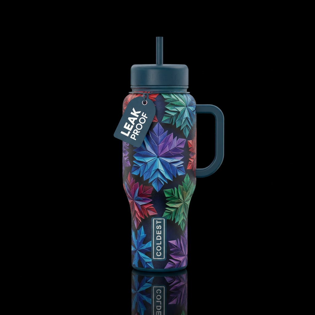 Origami Snowflakes water bottle design
