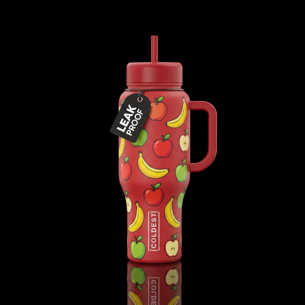 Apples and Bananas water bottle design