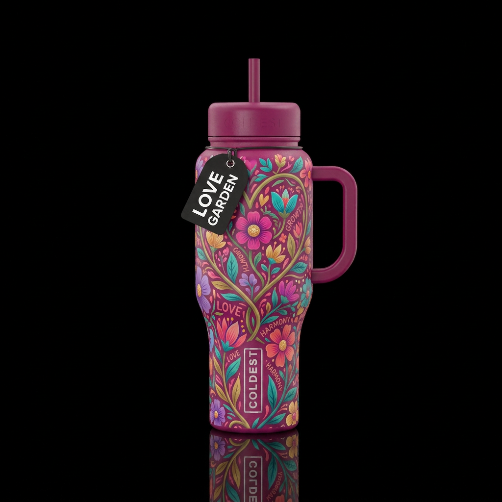 Love Garden 2 water bottle design