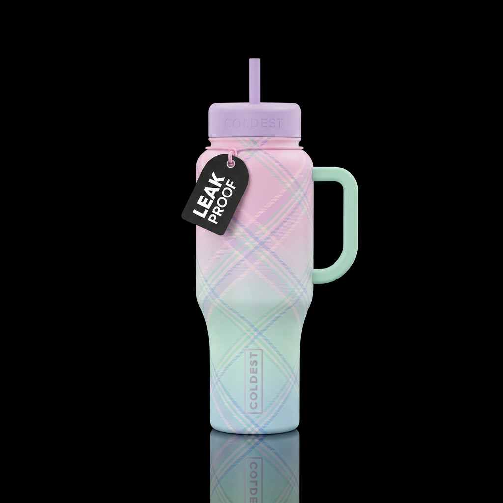 Spring Plaid water bottle design