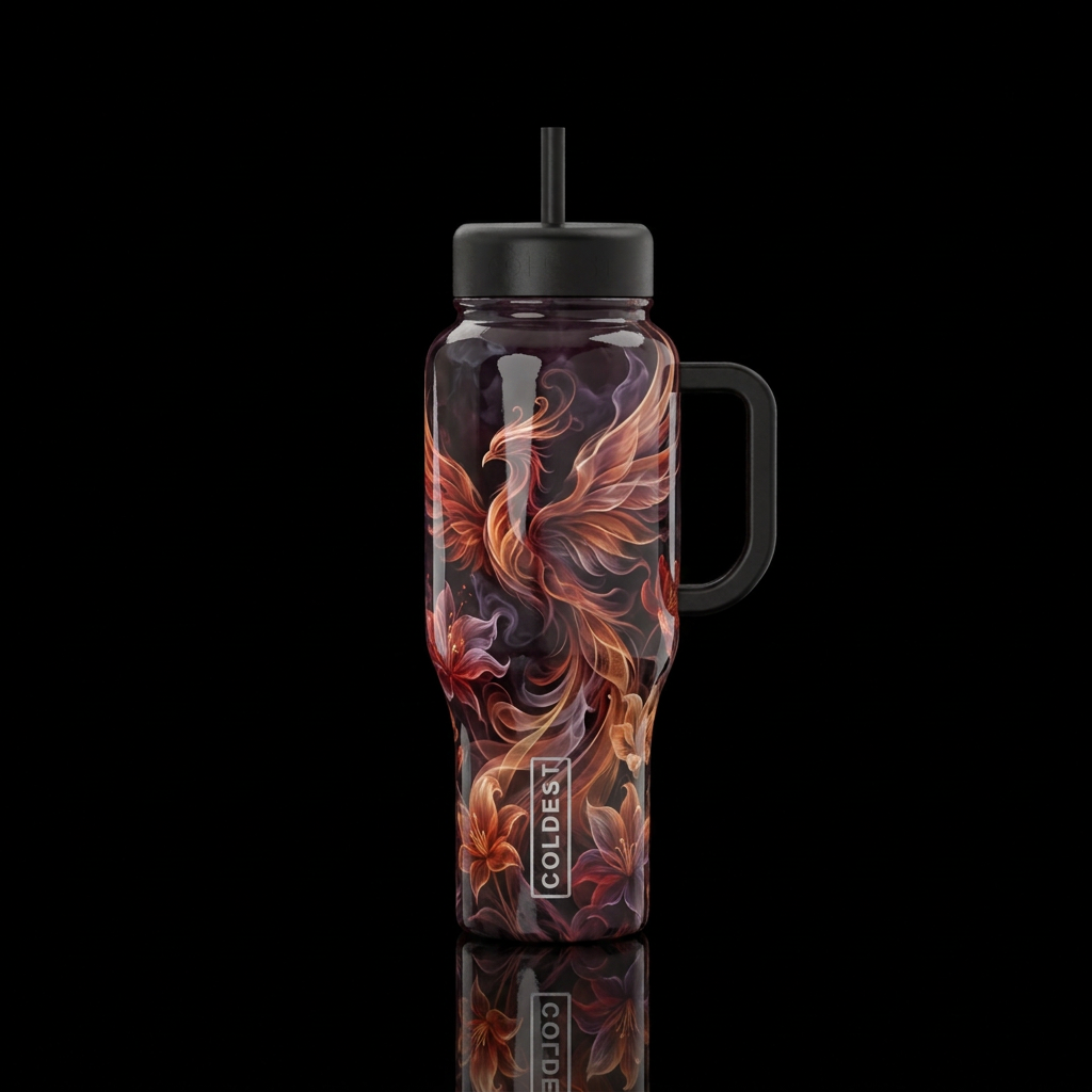 Phoenix Floral 3 water bottle design