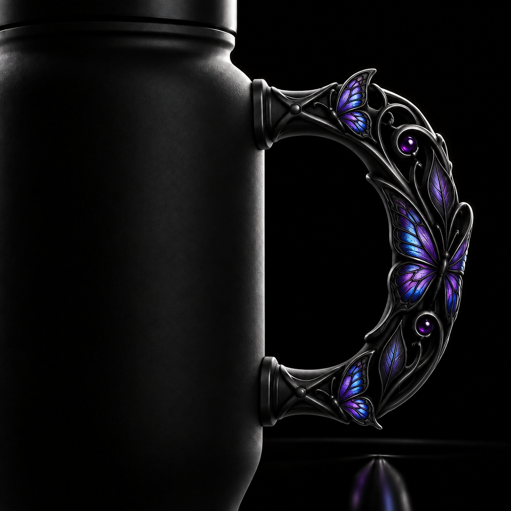 Gothic Butterflies water bottle design