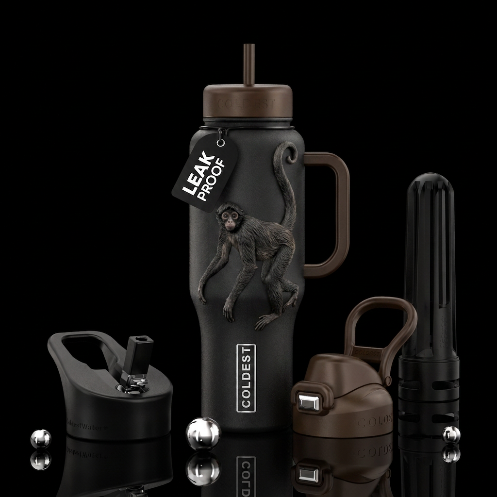 spider monkey water bottle design