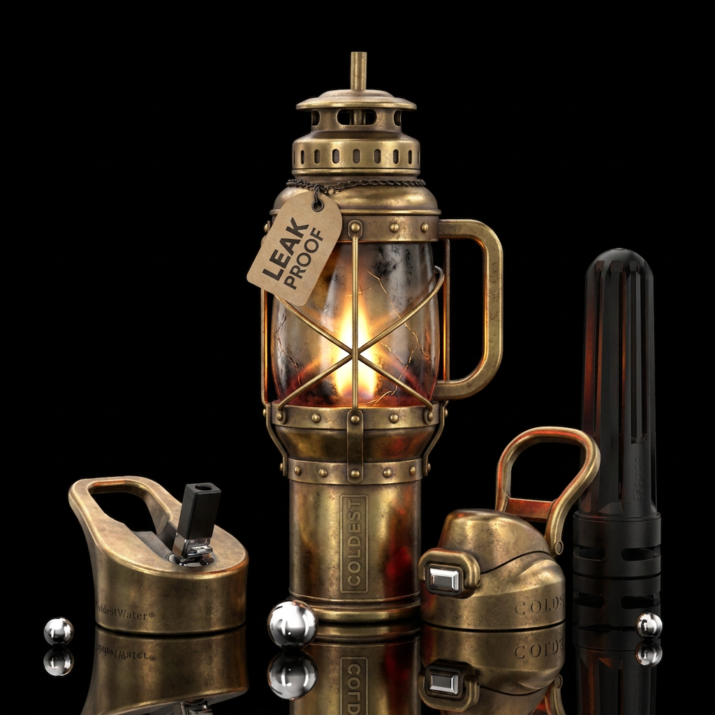 Old fashioned oil lantern  using the shape of the ... water bottle design