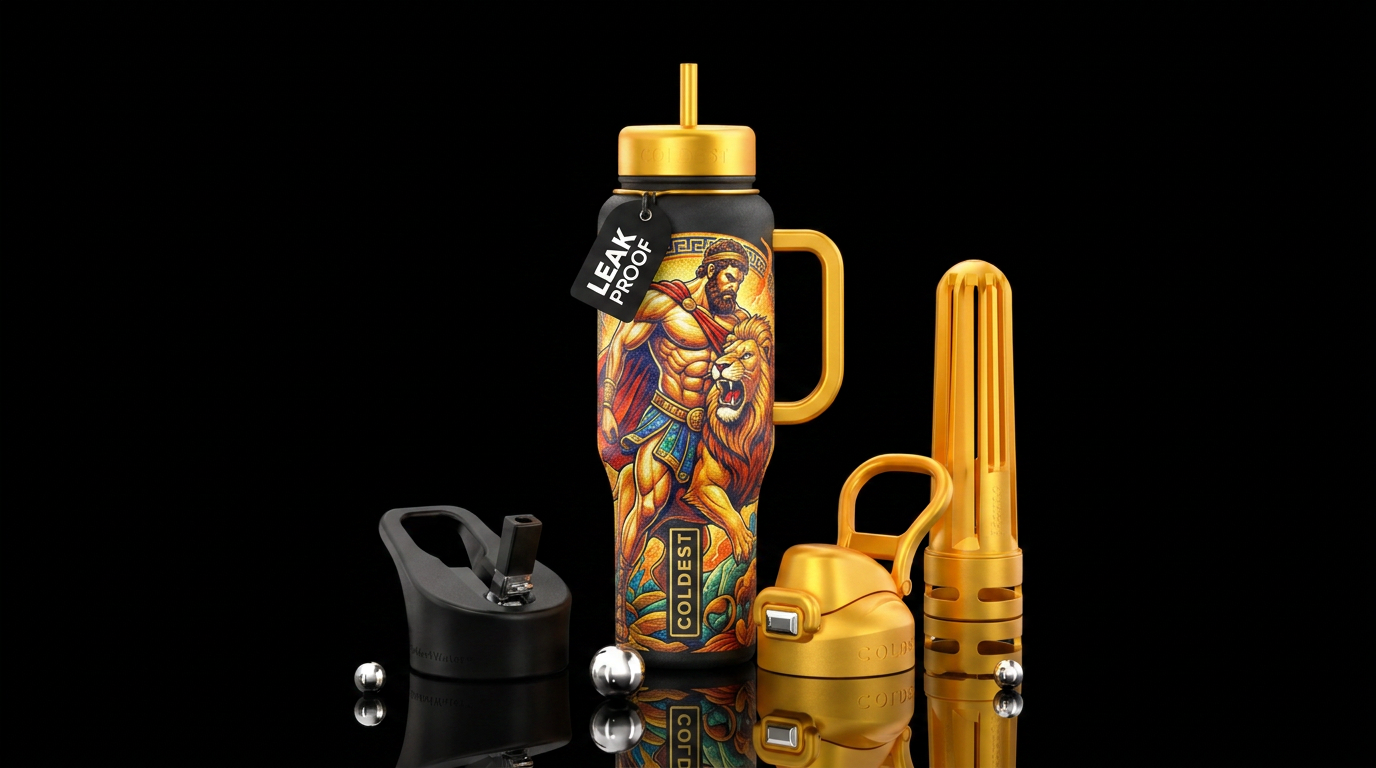Hercules and the Nemean Lion water bottle design