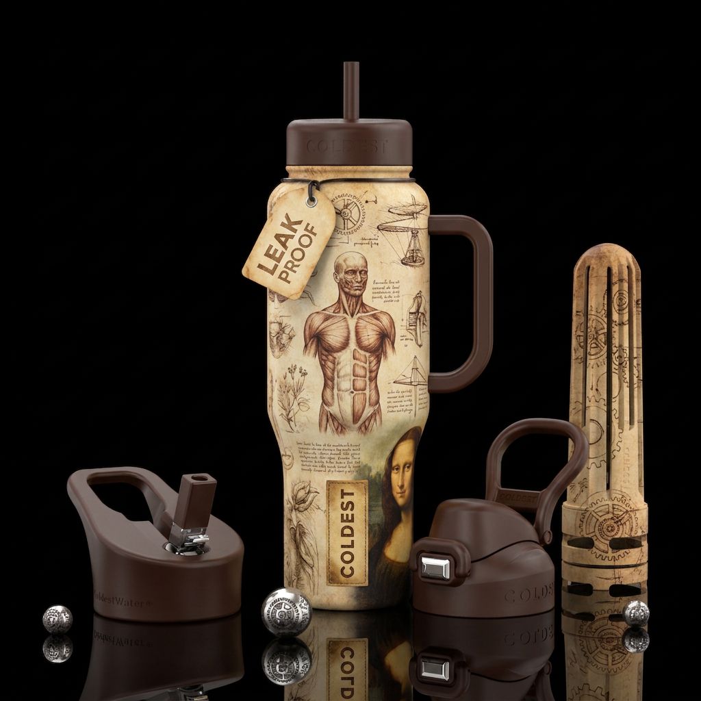 Leonardo DaVinci water bottle design