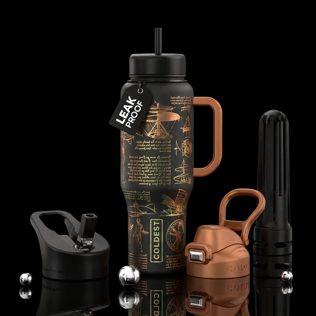 Leonardo Davinci invention schematic water bottle design