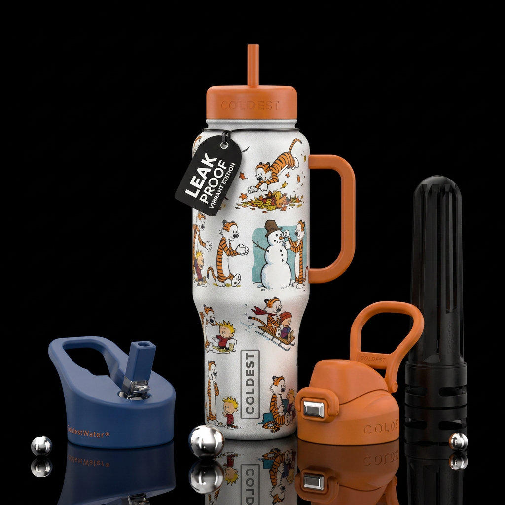 Calvin and Hobbes water bottle design