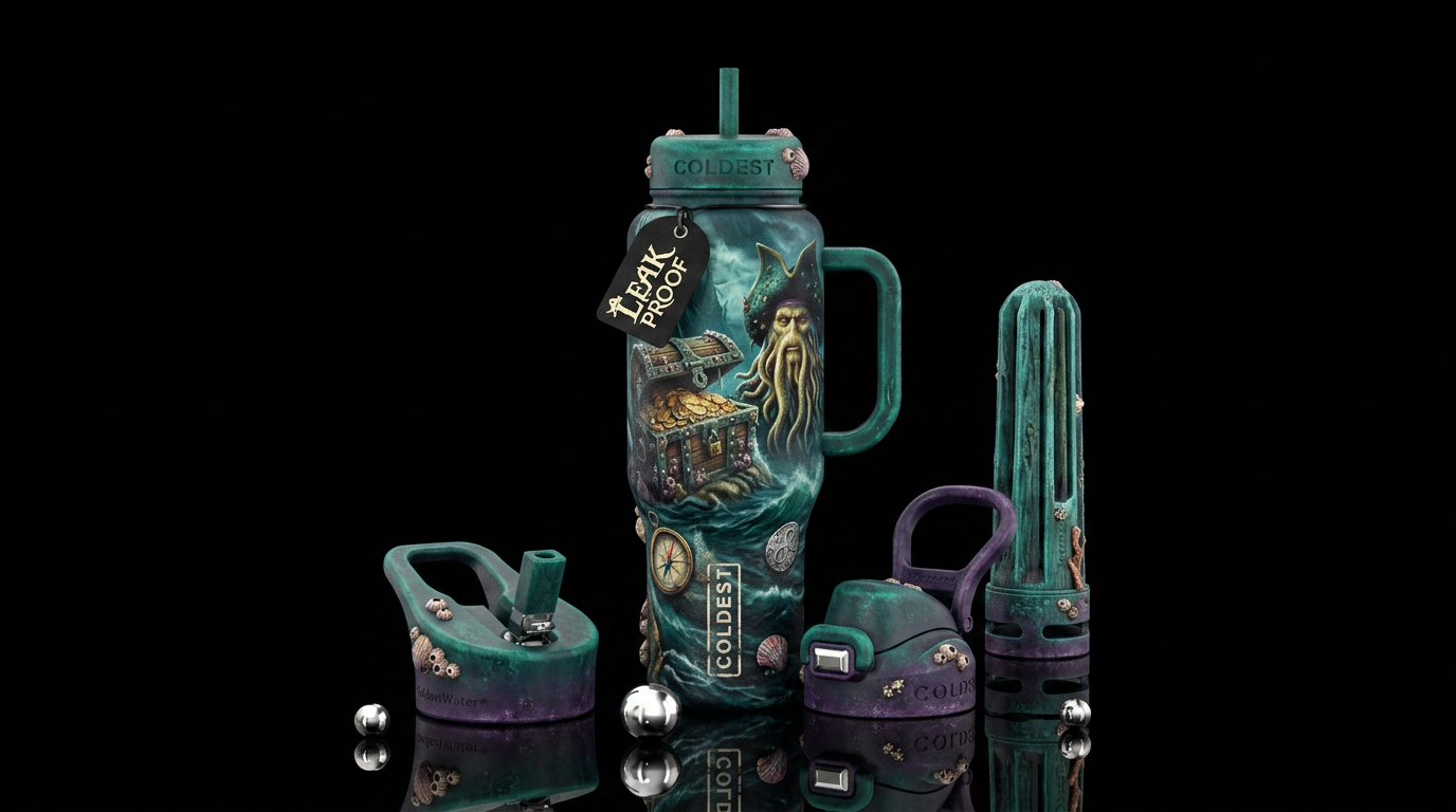 Davy Jones water bottle design