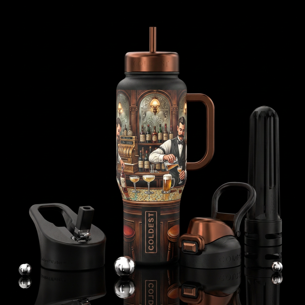 Bartender circa 1900 water bottle design