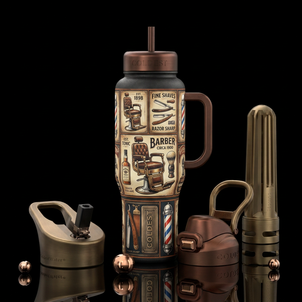 Barber circa 1900 water bottle design