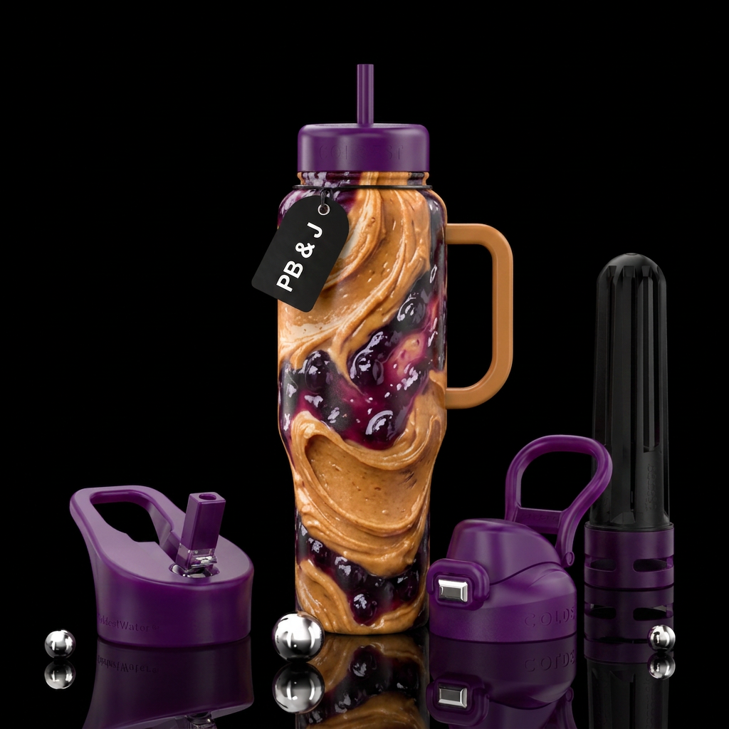 Peanut butter and Jelly water bottle design