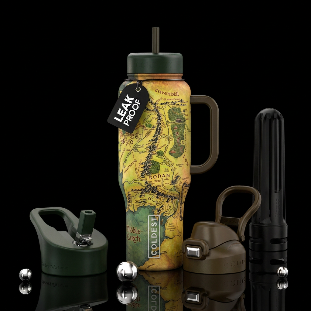 Middle earth water bottle design