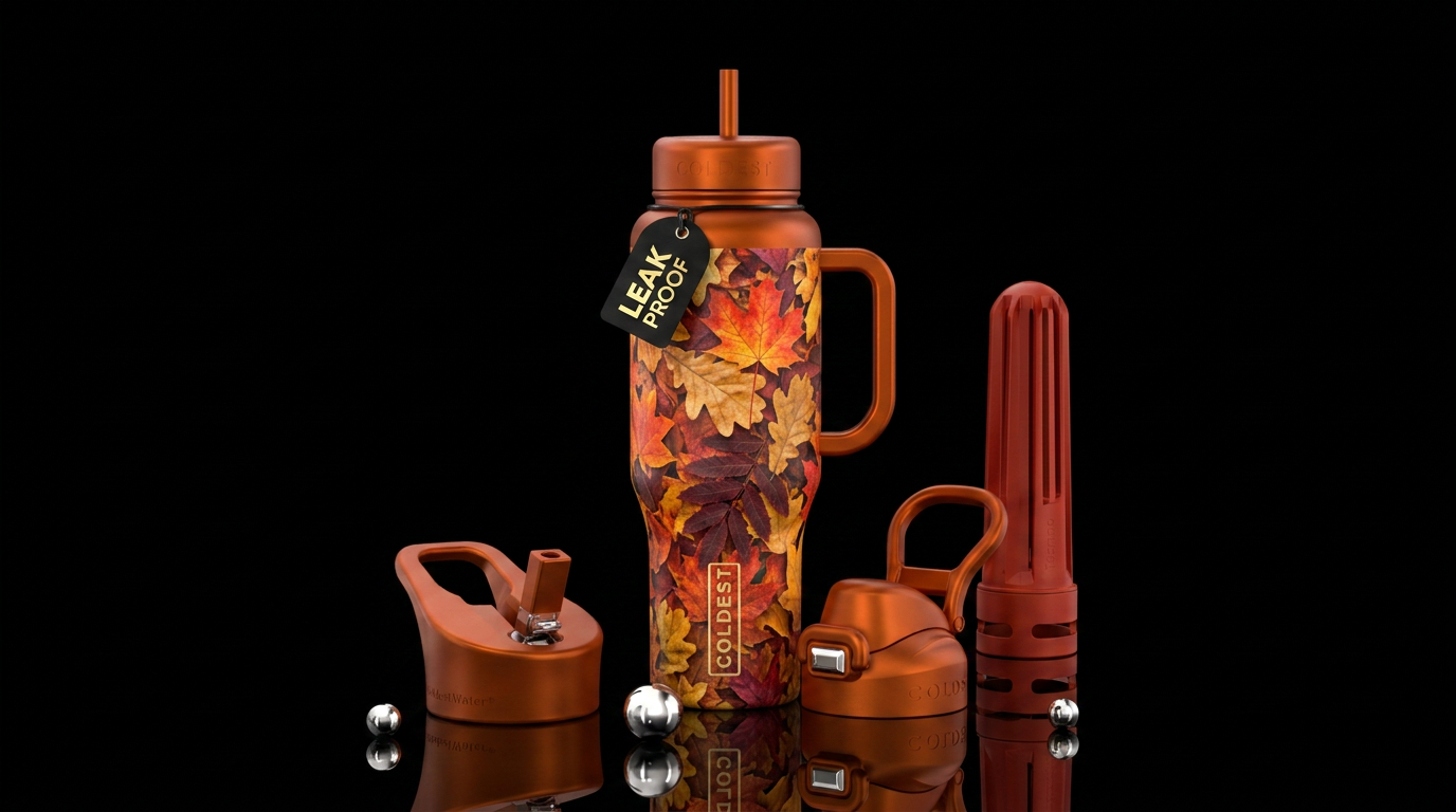 Autumn Leaves water bottle design