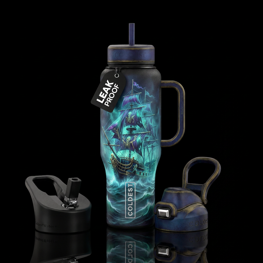 Ghost Ship water bottle design