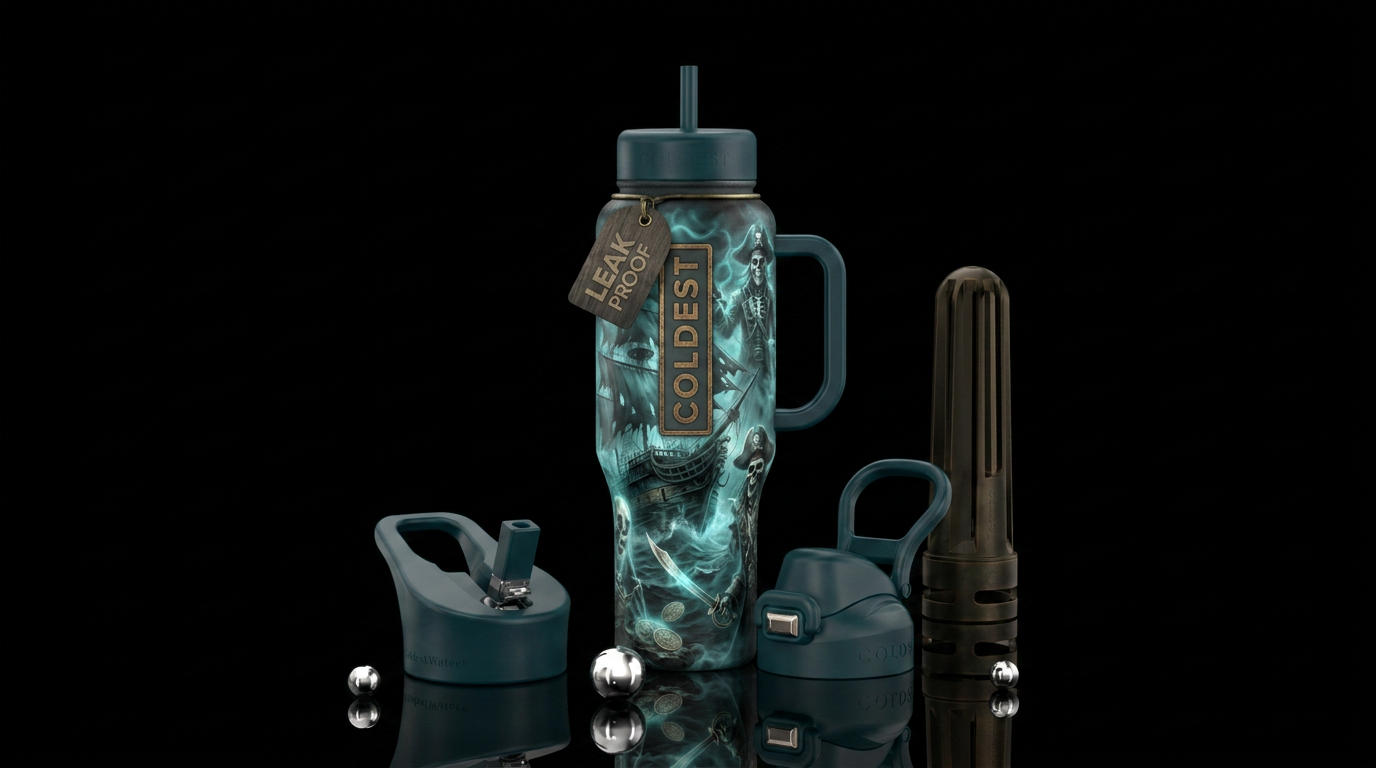 Ghost Pirate water bottle design