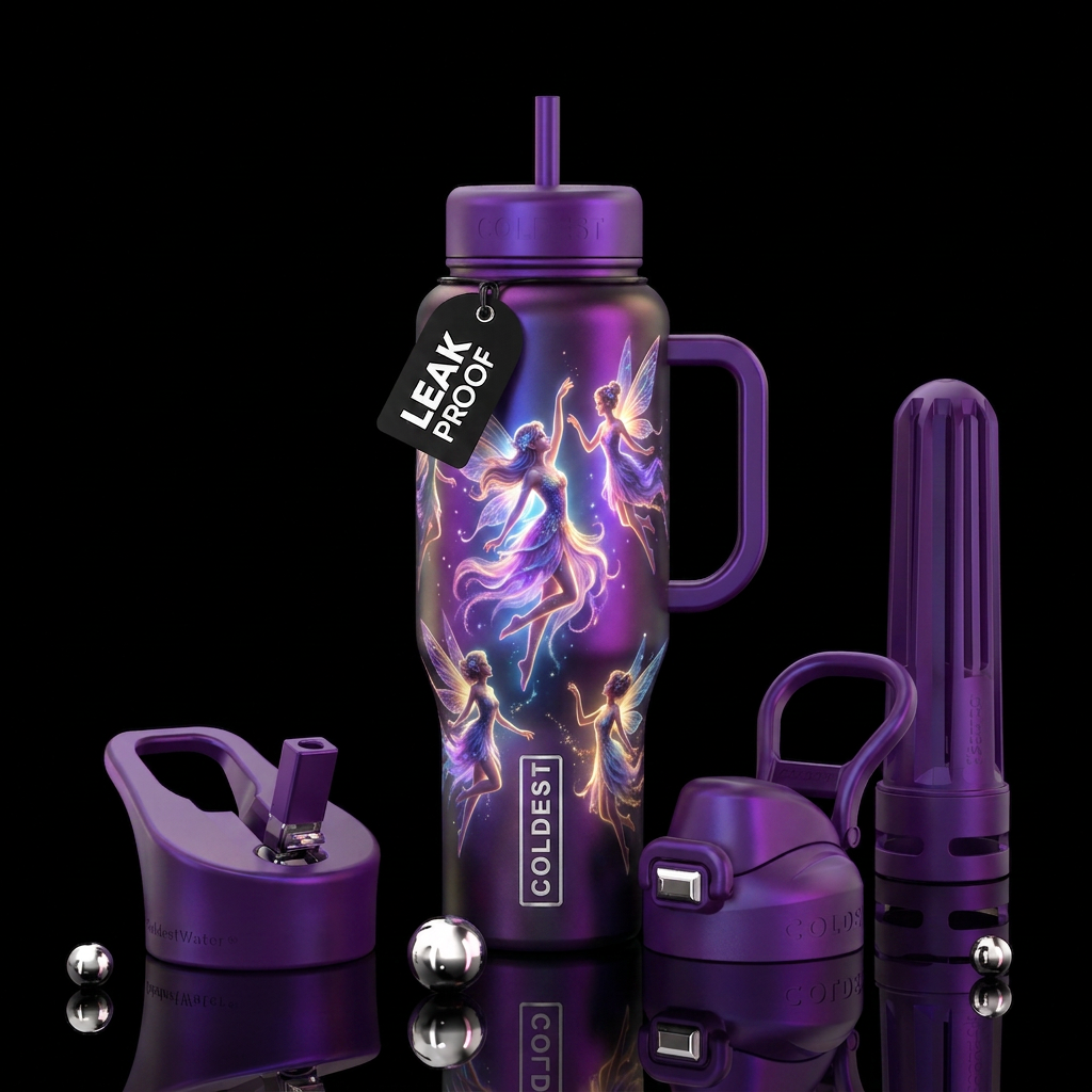 Glowing dancing Fairies water bottle design