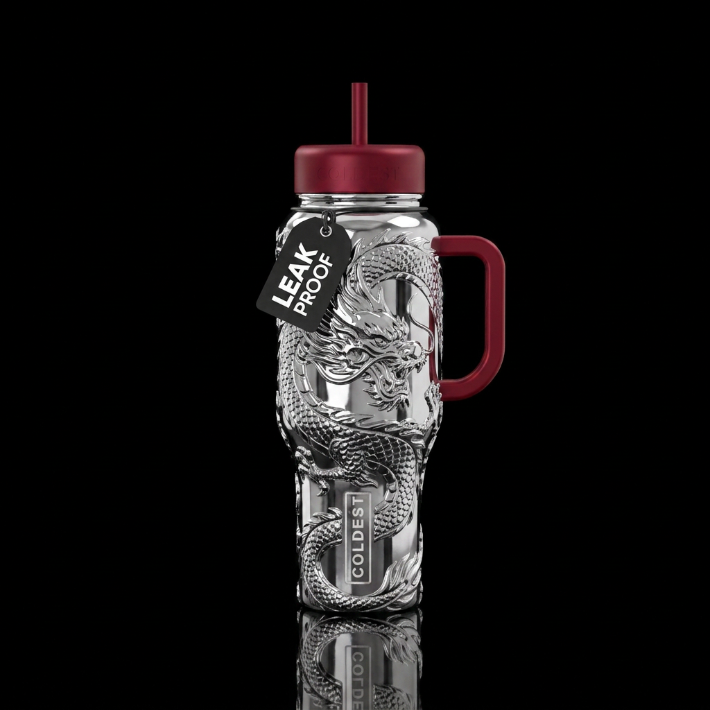 Chrome Dragon water bottle design
