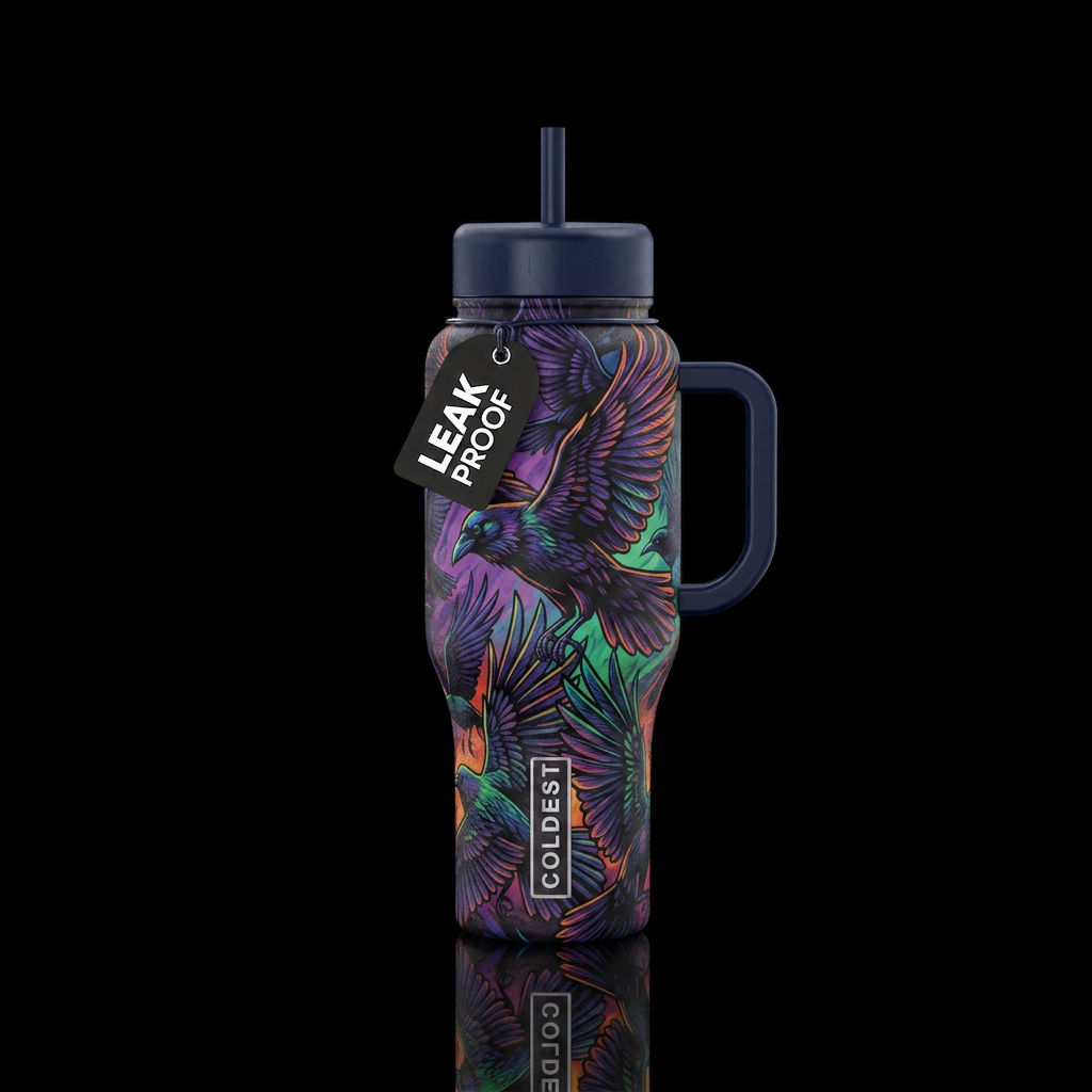 Murder of crows water bottle design