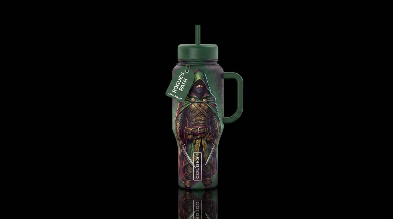 Fantasy Rogue water bottle design