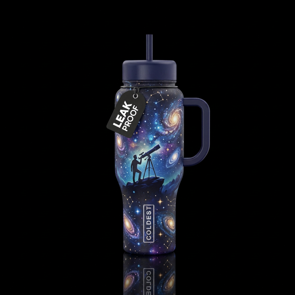 Star gazing water bottle design