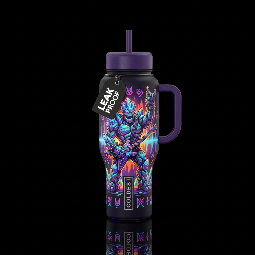 Rockstar Golem water bottle design