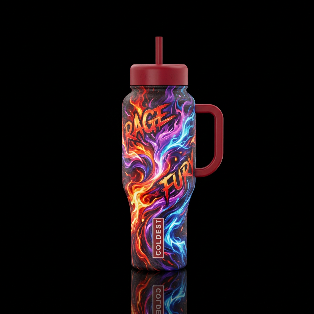 Rage in a bottle water bottle design