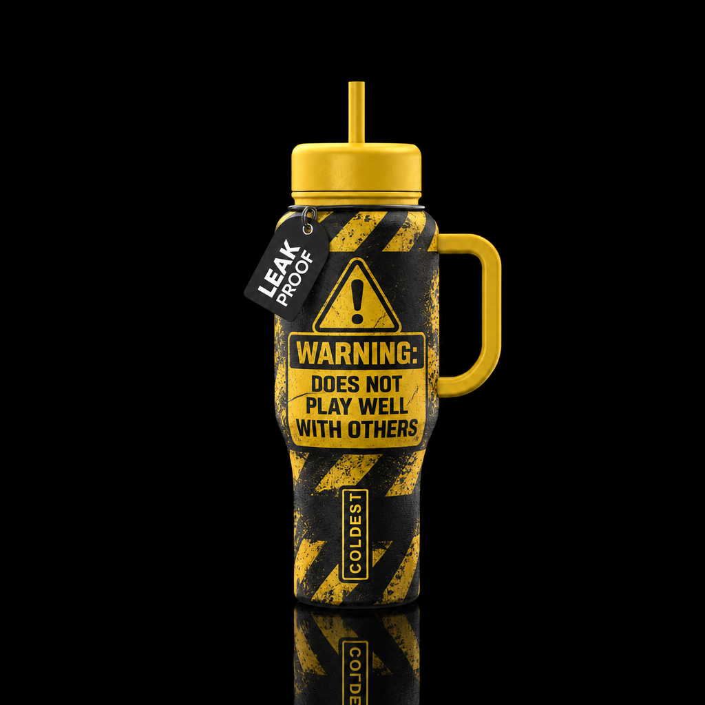 Warning water bottle design