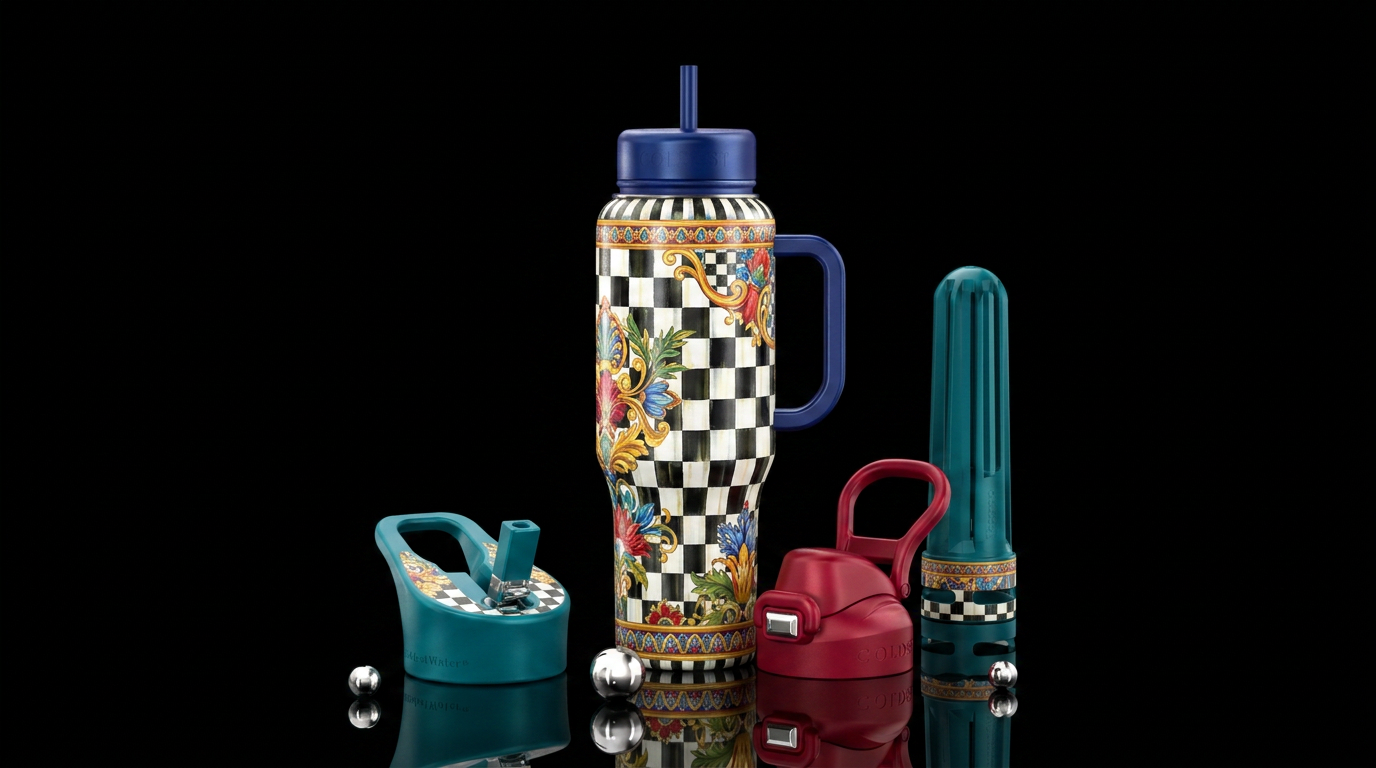 Mackenzie Childs water bottle design